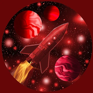 Artwork thumbnail, Red Rocketship by Andrew Hitchen