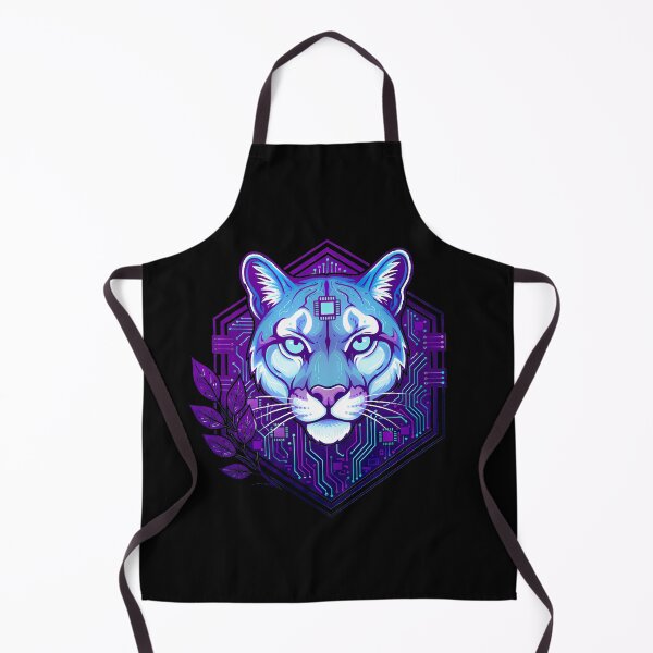 Item preview, Cyber Mountain Lion Art - Futuristic Neon Circuit Puma Illustration designed and sold by AbulailArt.