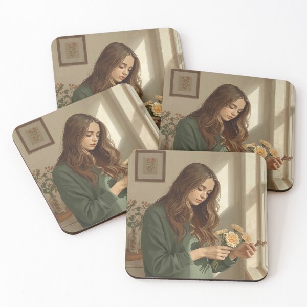 Item preview, Soft Light Girl with Flowers designed and sold by TinyWarmThing.