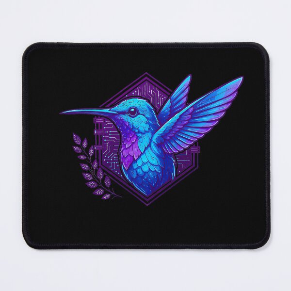 Item preview, Cyber Hummingbird Tech Art - Futuristic Neon Circuit Flying Bird Illustration designed and sold by AbulailArt.