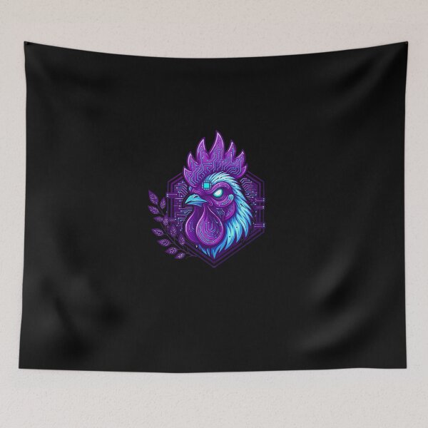 Item preview, Cyber Rooster Tech Art - Futuristic Neon Circuit Cockerel Illustration designed and sold by AbulailArt.