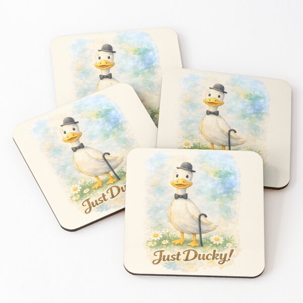 Item preview, Just Ducky – Cute Vintage Duck with Bowler Hat Illustration designed and sold by blankTeeShirt.