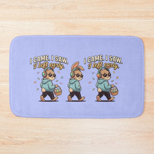 Item preview, I Came I Saw I Left Early Funny Introvert Easter Bunny Design designed and sold by Quiet Mode Studio.