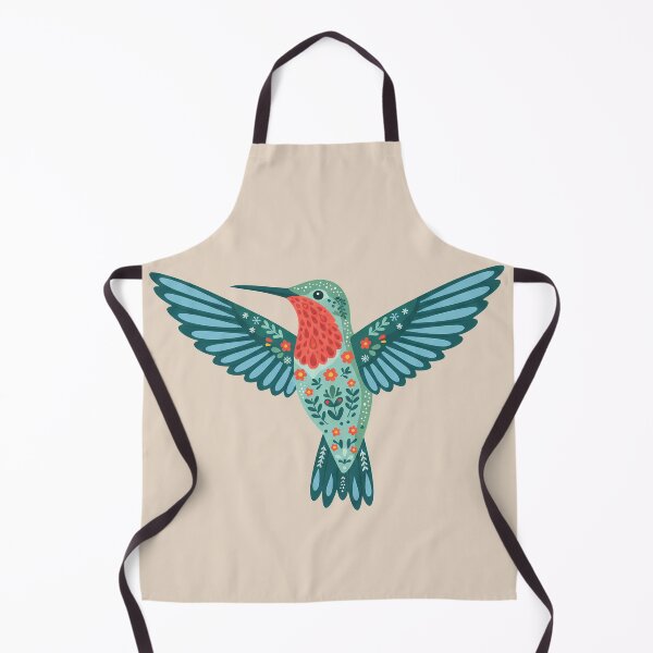 Item preview, Cute Floral Folk Art Ruby‑Throated Hummingbird – Scandinavian Folk Art by heidiannemorris © designed and sold by FOLK ART FUSION by heidiannemorris.