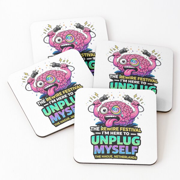 Item preview, Funny Brain Unplug Design – Rewire Festival The Hague Netherlands – Psychedelic Mental Health Humor T-Shirt & Sticker designed and sold by Sushikidsntod.