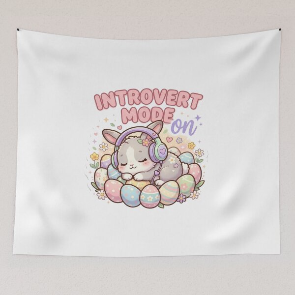 Item preview, Introvert Mode ON Cute Sleeping Easter Bunny Cozy Spring Design designed and sold by Quiet Mode Studio.