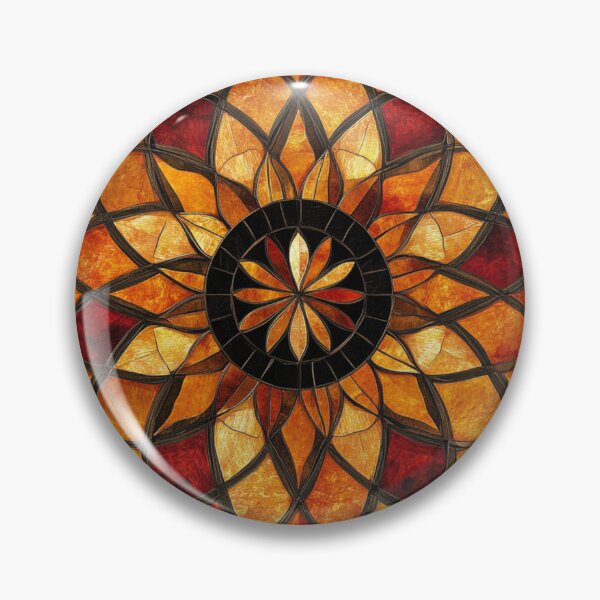 Item preview, Terracote Amber Stained Glass Inspired Mosaic Mandala Pattern designed and sold by GrinGalore.