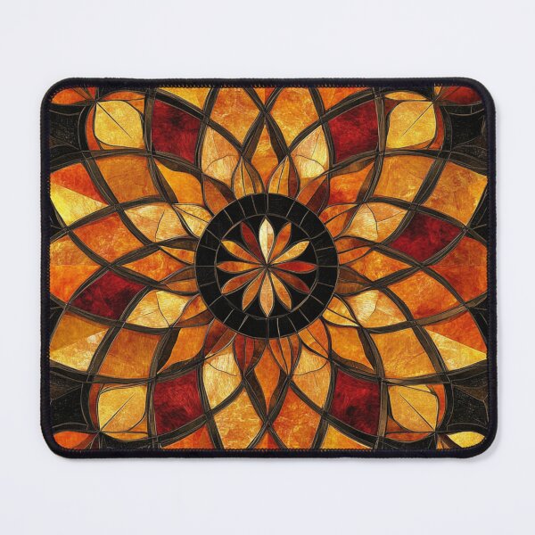 Item preview, Terracote Amber Stained Glass Inspired Mosaic Mandala Pattern designed and sold by GrinGalore.