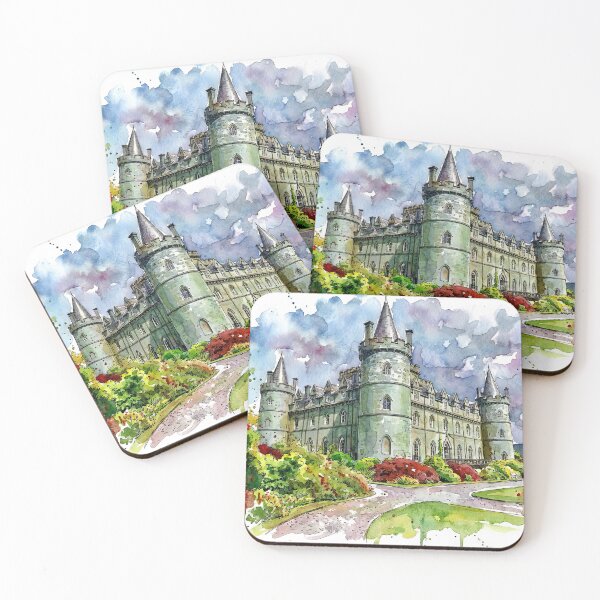 Item preview, Watercolour illustration of Inveraray Castle, Argyle, Scotland designed and sold by davidelder.