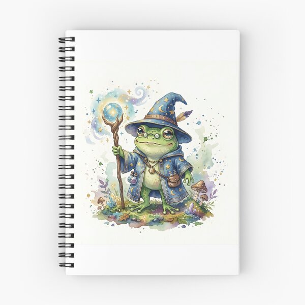 Item preview, Frog Wizard - Cute Watercolor Magic Spell Illustration designed and sold by WowDezign.