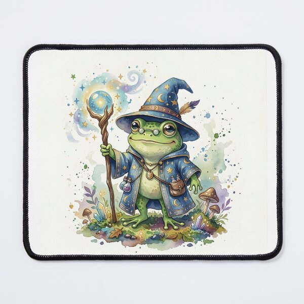 Item preview, Frog Wizard - Cute Watercolor Magic Spell Illustration designed and sold by WowDezign.