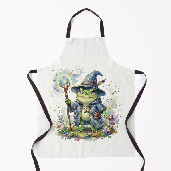 Item preview, Frog Wizard - Cute Watercolor Magic Spell Illustration designed and sold by WowDezign.