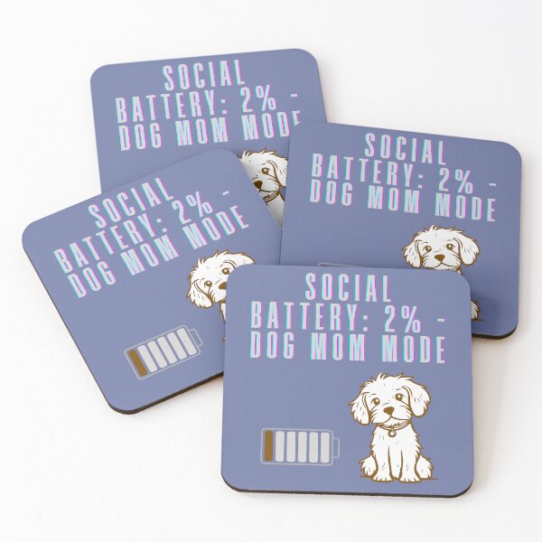 Item preview, Social Battery 2% Dog Mode Funny Introvert Puppy Design Cute Low Energy Humor. designed and sold by LunaPrintCo.
