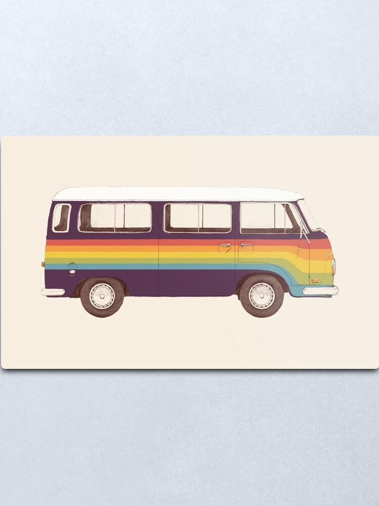 Alternate view of Van - Rainbow Metal Print