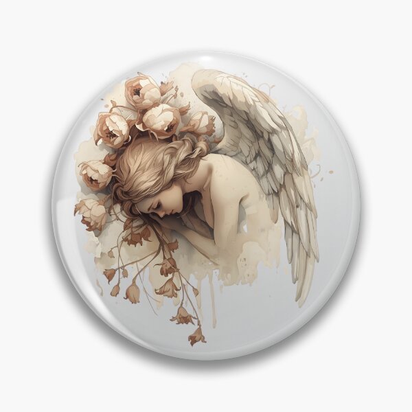 Item preview, Fallen angel and peonies watercolors designed and sold by uunaa.