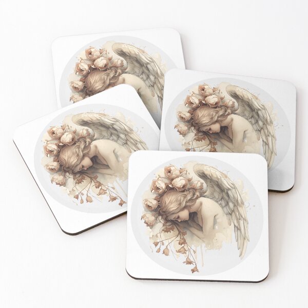 Item preview, Fallen angel and peonies watercolors designed and sold by uunaa.