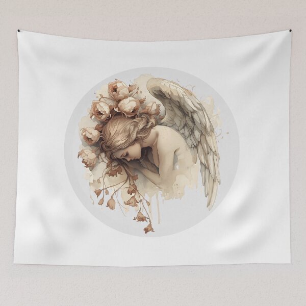 Item preview, Fallen angel and peonies watercolors designed and sold by uunaa.