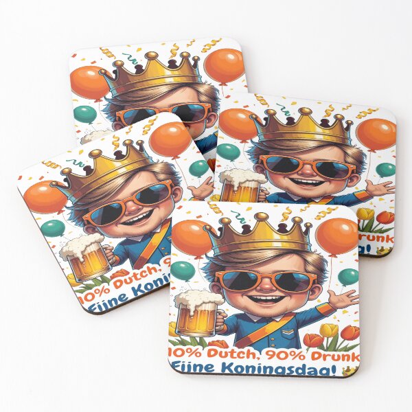 Item preview, 10% Dutch 90% Drunk Funny Koningsdag Shirt – King’s Day Beer Party Design – Holland Orange Festival T-Shirt & Sticker designed and sold by Sushikidsntod.