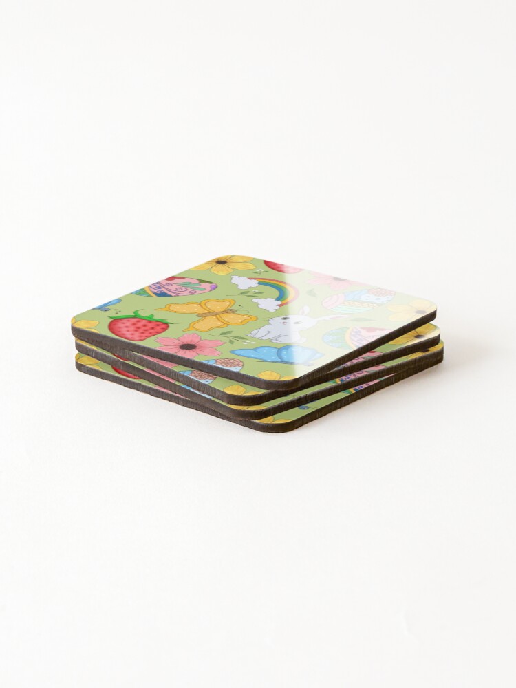 Thumbnail 4 of 5, Coasters (Set of 4), Spring Things Repeatable Pattern designed and sold by Aquarthyst.