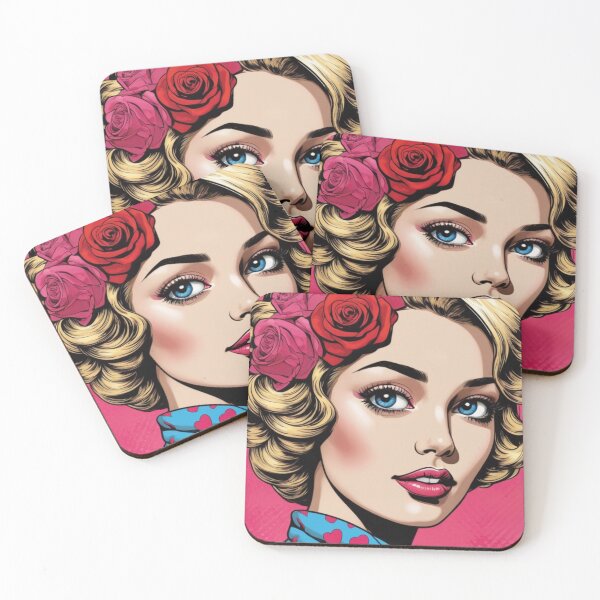 Item preview, Woman with Roses in Pop Art Style designed and sold by Izabela Włodarczyk.
