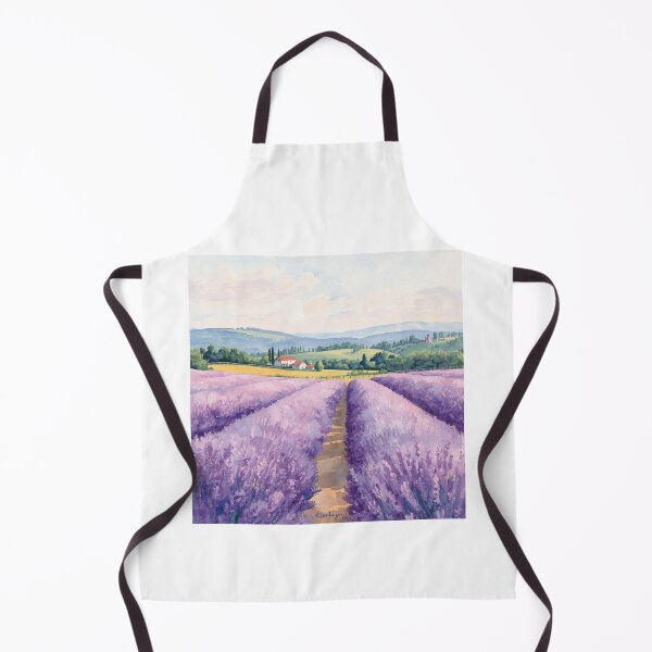 Item preview, Lavender Field Landscape Scenic Nature Painting designed and sold by TinyWarmThing.