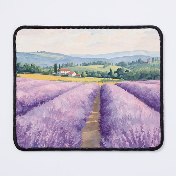 Item preview, Lavender Field Landscape Scenic Nature Painting designed and sold by TinyWarmThing.