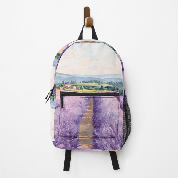 Item preview, Lavender Field Landscape Scenic Nature Painting designed and sold by TinyWarmThing.