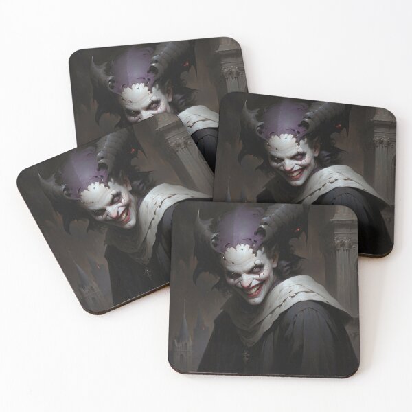 Item preview, Dark Fantasy Demon Jester Sinister Smile Portrait designed and sold by DarkHolyQueen.