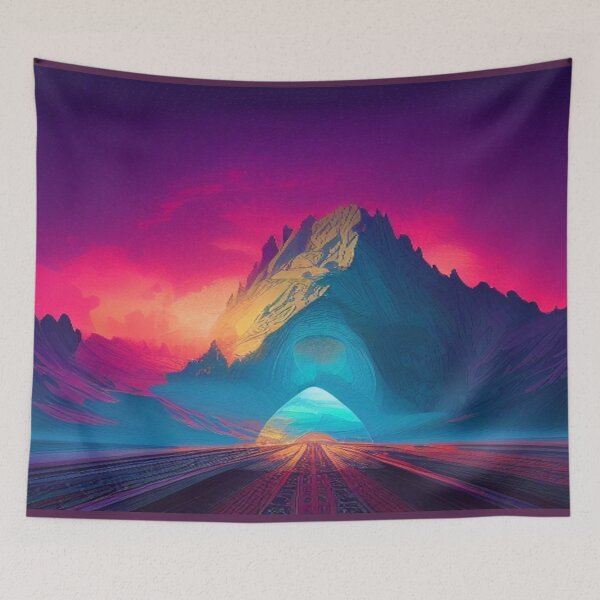 Item preview, A surreal neon path into another world full of light, color, and mysterious energy. designed and sold by FotoworldEdel.