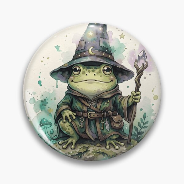 Item preview, Frog Wizard - Cute Watercolor Magic Spell Illustration designed and sold by WowDezign.