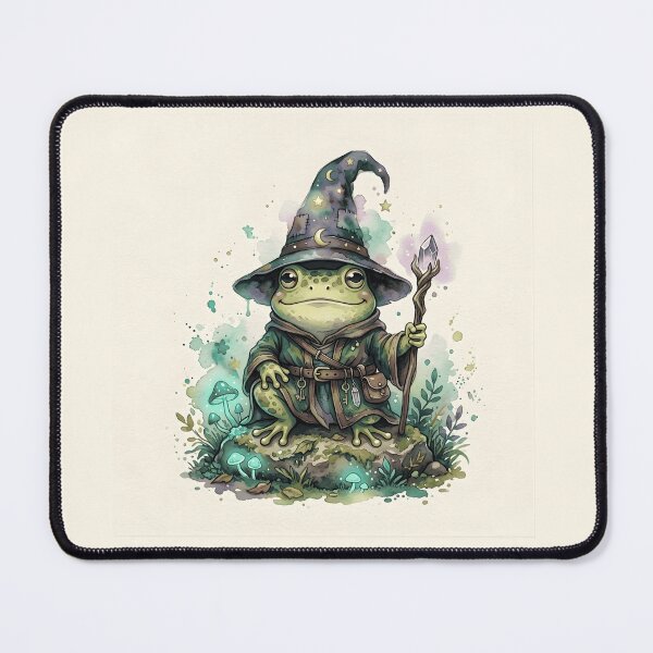 Item preview, Frog Wizard - Cute Watercolor Magic Spell Illustration designed and sold by WowDezign.