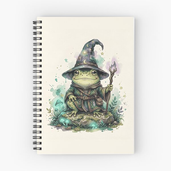 Item preview, Frog Wizard - Cute Watercolor Magic Spell Illustration designed and sold by WowDezign.