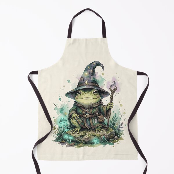 Item preview, Frog Wizard - Cute Watercolor Magic Spell Illustration designed and sold by WowDezign.