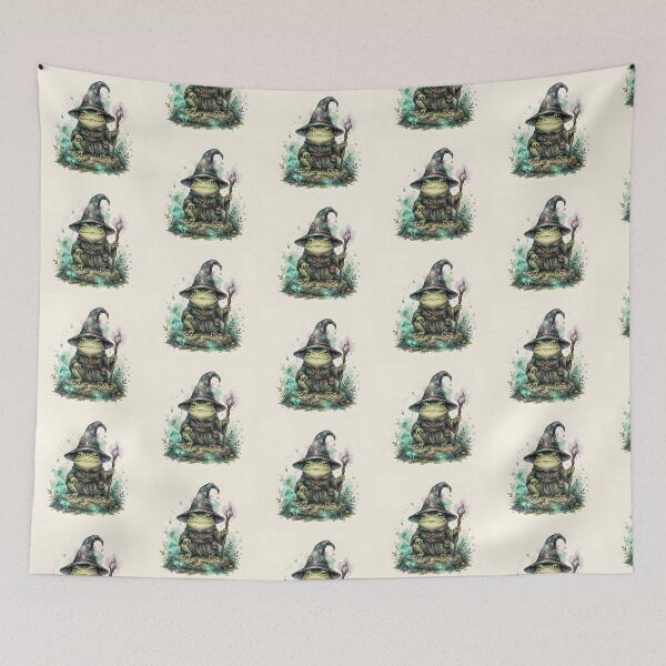 Item preview, Frog Wizard - Cute Watercolor Magic Spell Illustration designed and sold by WowDezign.