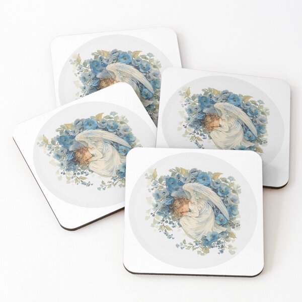 Item preview, Fallen angel and blue flowers  designed and sold by uunaa.