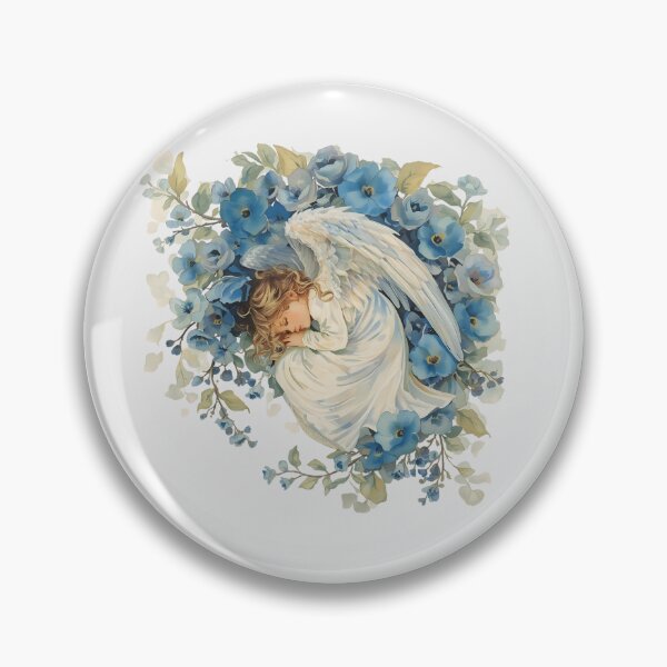 Item preview, Fallen angel and blue flowers  designed and sold by uunaa.