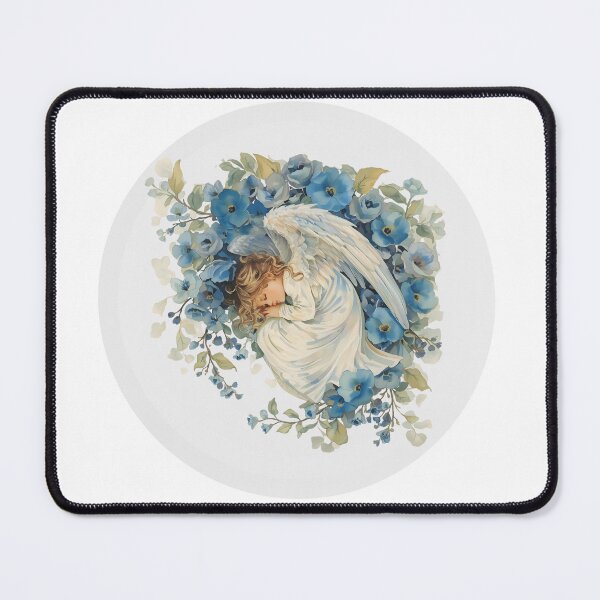 Item preview, Fallen angel and blue flowers designed and sold by uunaa.