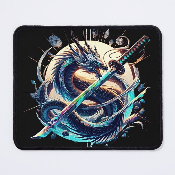 Item preview, Ferocious Celestial Dragon Spirit and Magick Moonblade Katana Illustration designed and sold by MouradStudio.