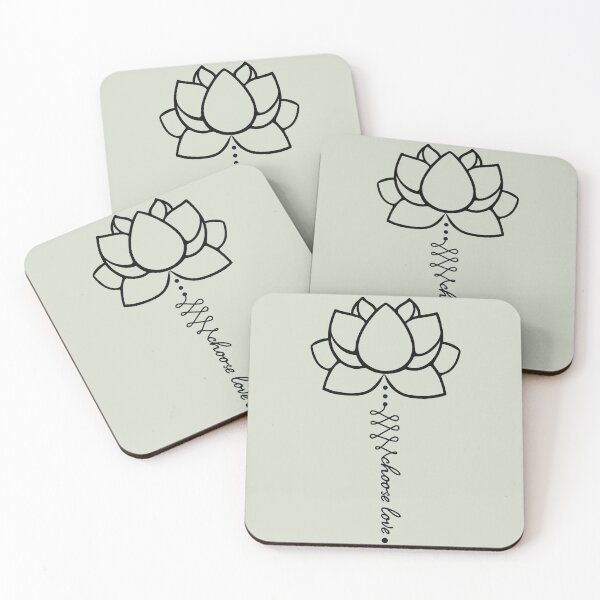 Item preview, Black Lotus Flower Choose Love – Minimalist Zen Line Art designed and sold by YogaMEHappy.