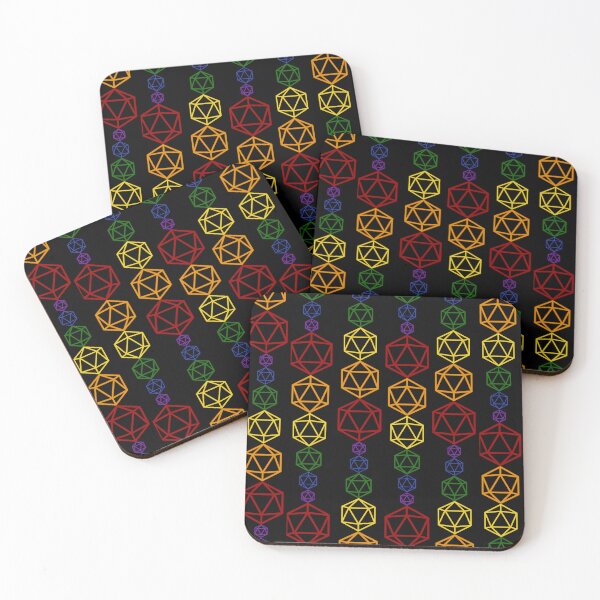 Item preview, Rainbow Zig Zag d20 Hex Pattern on Black designed and sold by TackyTime.