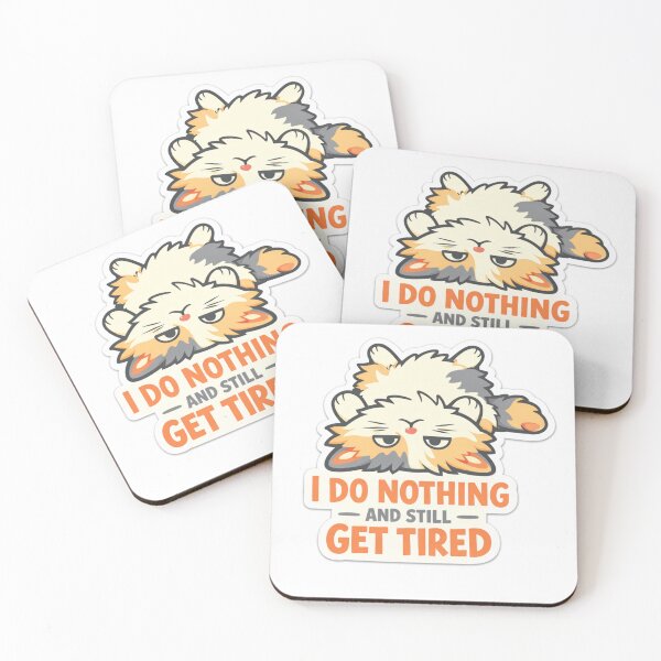 Item preview, I do nothing and still tired ? cute cat stickers  designed and sold by ZenGrowth4.