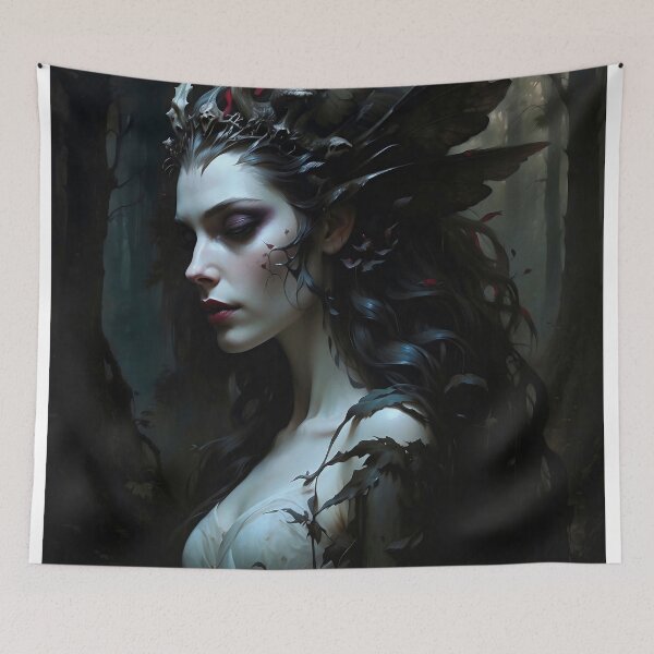 Item preview, Dark Forest Fairy in Bone Crown Portrait designed and sold by DarkHolyQueen.
