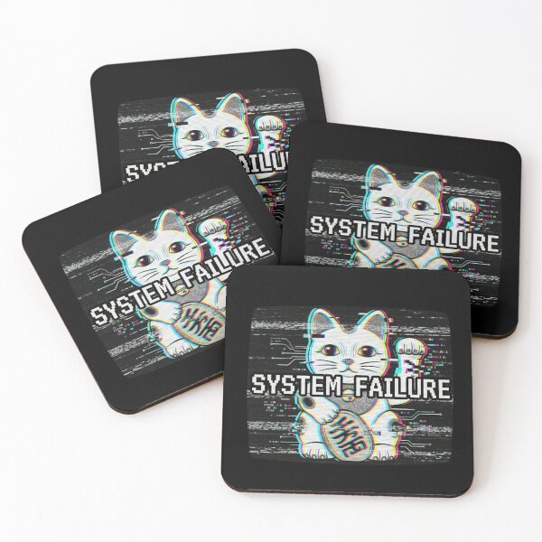 Item preview, System Failure: Maneki-neko Glitch Cat Art designed and sold by Wild Hare.