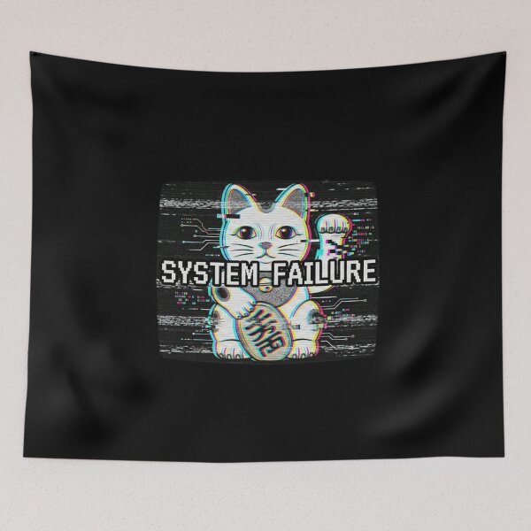 Item preview, System Failure: Maneki-neko Glitch Cat Art designed and sold by Wild Hare.