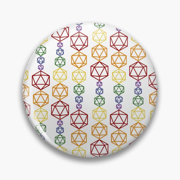 Item preview, Rainbow Zig Zag d20 Hex Pattern on White designed and sold by TackyTime.