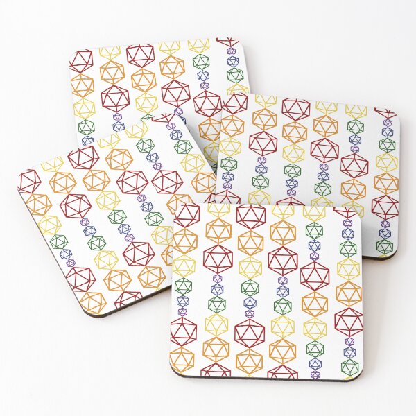 Item preview, Rainbow Zig Zag d20 Hex Pattern on White designed and sold by TackyTime.