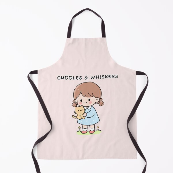 Item preview, Cute Girl Hugging Kitten Illustration designed and sold by artwithsushie.
