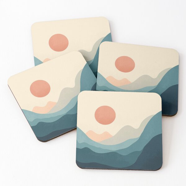 Item preview, Minimal Mountain Sunset Abstract Landscape Art designed and sold by TinyWarmThing.