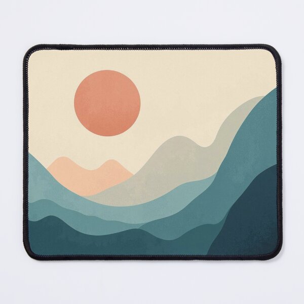 Item preview, Minimal Mountain Sunset Abstract Landscape Art designed and sold by TinyWarmThing.