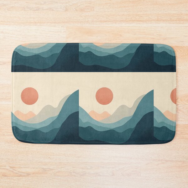 Item preview, Minimal Mountain Sunset Abstract Landscape Art designed and sold by TinyWarmThing.